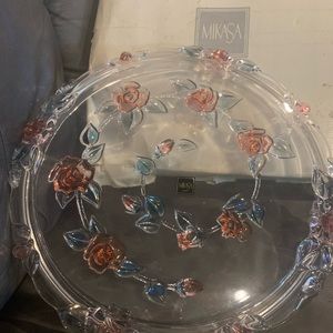 Mikasa Crystal cake plate